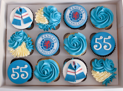 Personalised football cupcakes