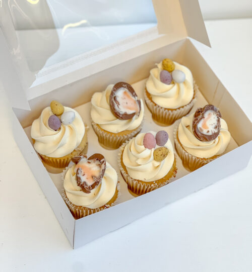 Creme egg and mini egg cupcakes