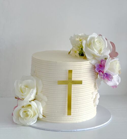 Comb texture communion cake.