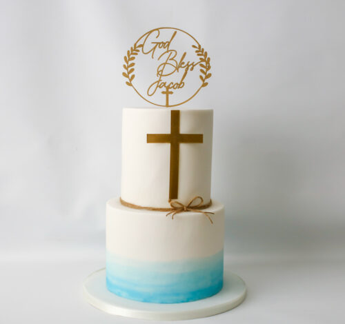 Ombre communion / christening cake.