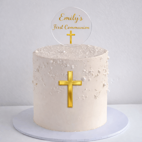 Pearl sprinkle baptism/ communion cake