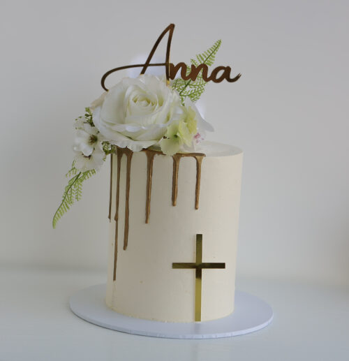 Drip communion/ christening cake.