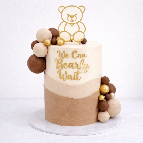 We Can Bearly Wait baby shower cake