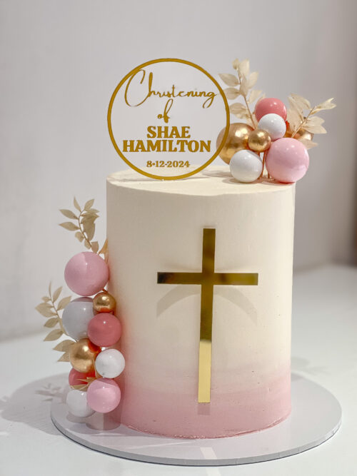 Ombre Spheres communion/ christening  cake.