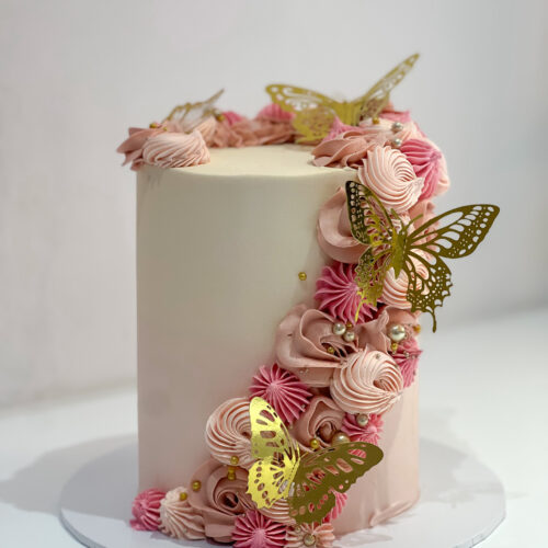 Butterfly Cascade Buttercream Celebration Cake (Next Day)