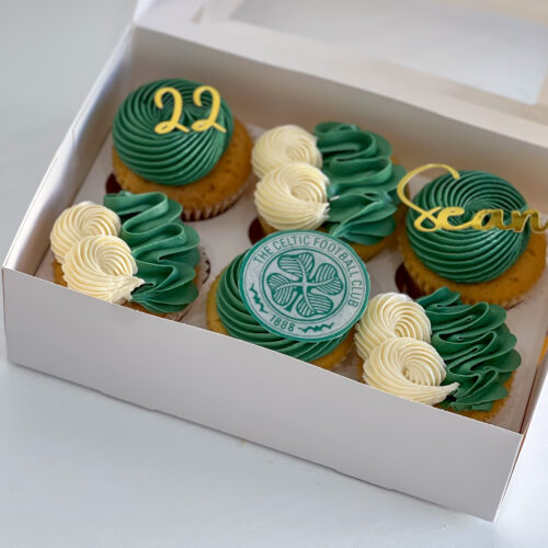 Personalised  football team cupcakes