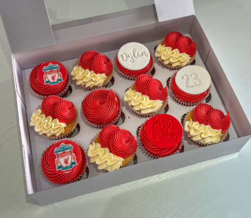 Personalised  football team cupcakes