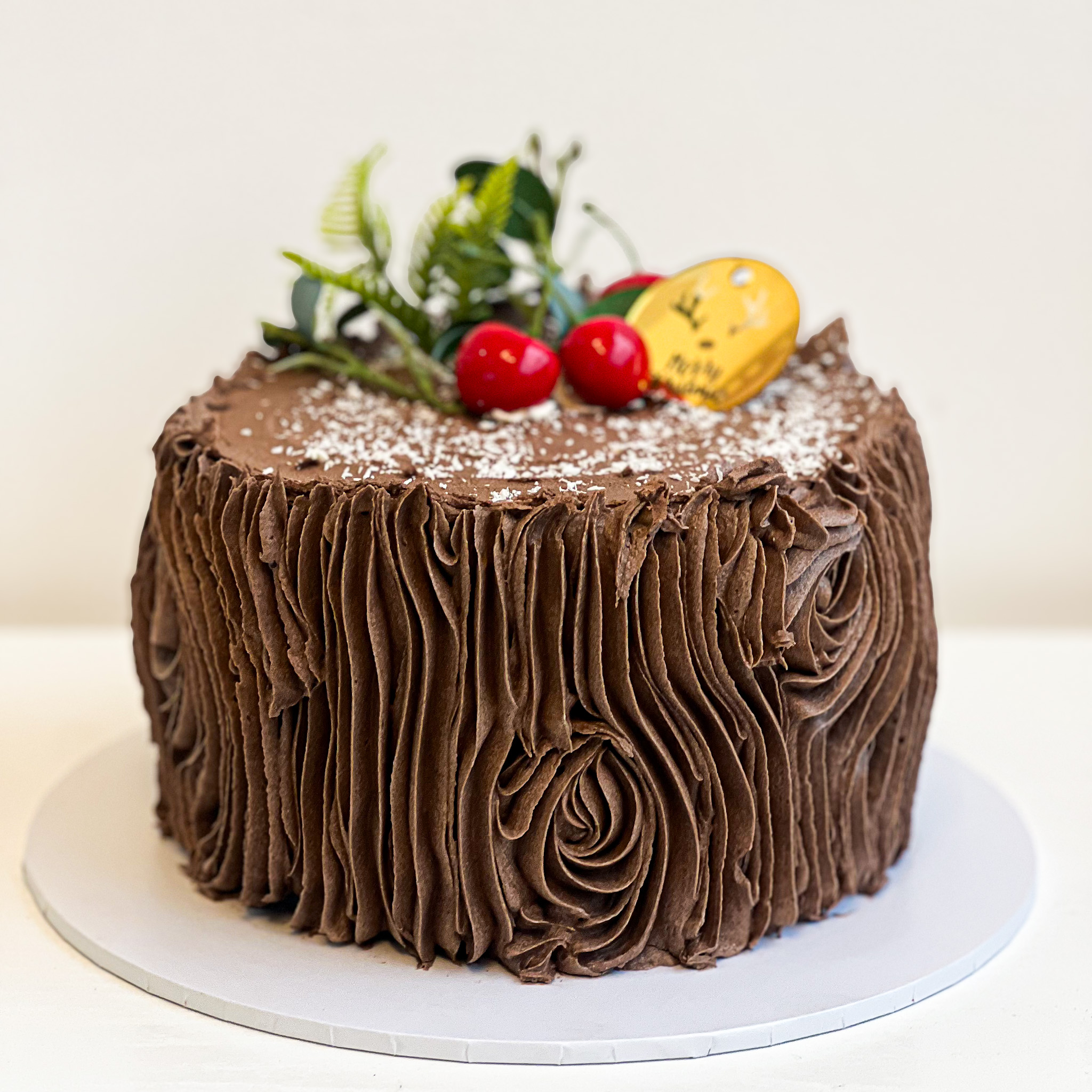 Christmas chocolate log cake