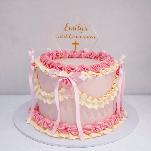 Elegant Vintage Communion Cake