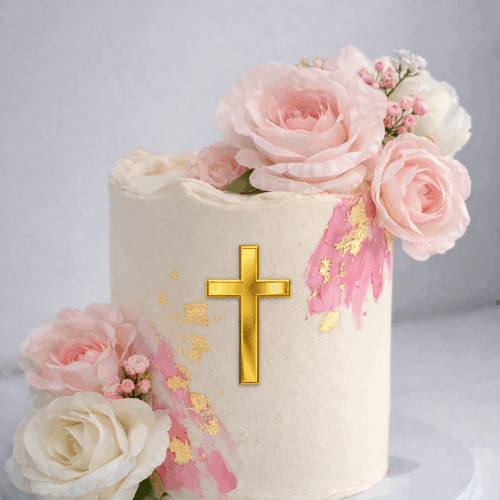 Flower communion/baptism cake