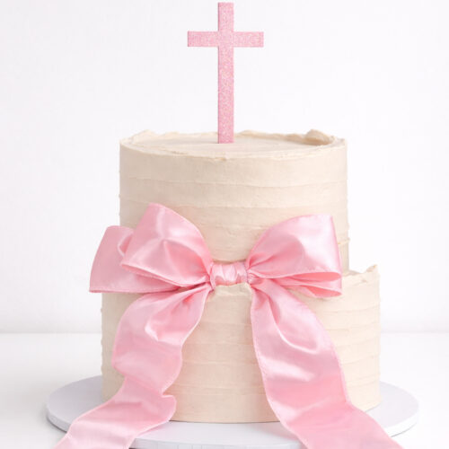 2 tier Huge bow - communion/ baptism cake