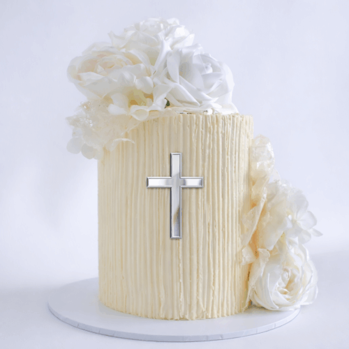 Fine texture buttercream communion / baptism cake
