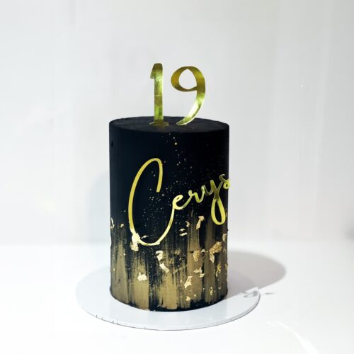 Luxury Metallic Brushstroke Cake – Statement Birthday Cake | Cake and All, Glasgow, North Lanarkshire