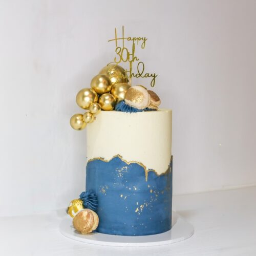 Faultline Cake with Gold Spheres – Bold Modern Design | Cake and All, Glasgow, North Lanarkshire
