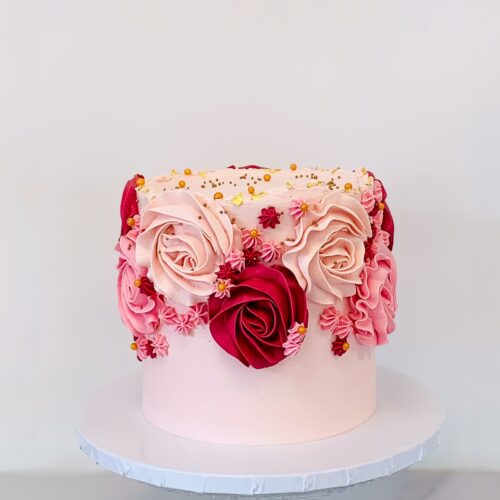 Textured Floral Buttercream Cake – Handcrafted Birthday Cake | Cake and All, Glasgow, North Lanarkshire