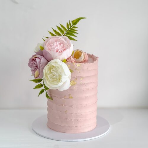 Rustic Texture Floral Elegance Cake – Natural Style Celebration | Cake and All, Glasgow, North Lanarkshire