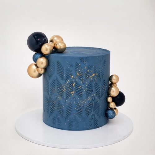 Stencil and Gold Sphere Birthday Cake – Modern Statement | Cake and All, Glasgow, North Lanarkshire