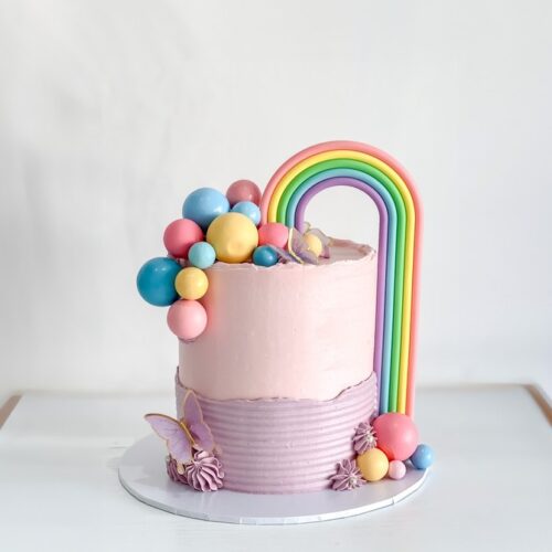 Rainbow & Butterfly Celebration Cake – Custom Kids Birthday Cake | Cake and All, Glasgow