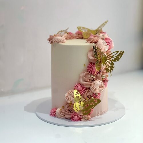 Butterfly Cascade Buttercream Celebration Cake (Next Day) – Custom Kids Birthday Cake | Cake and All, Glasgow