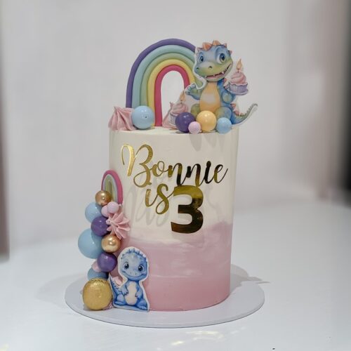 Dinosaur & Rainbow Cake – Custom Kids Birthday Cake | Cake and All, Glasgow