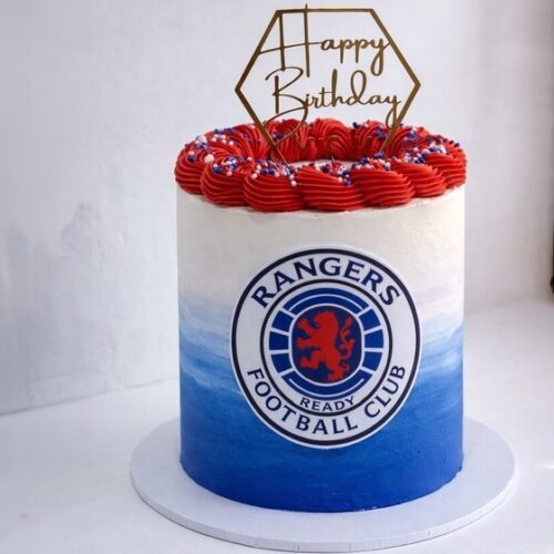 Football badge ombre cake - customisable – Custom Kids Birthday Cake | Cake and All, Glasgow