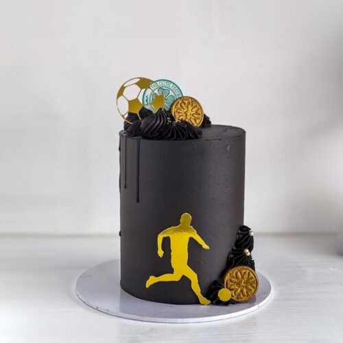 Football Silhouette Cake – Custom Kids Birthday Cake | Cake and All, Glasgow