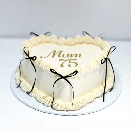Simply Vintage Heart Cake with Bows | Cake and All, Bellshill, Glasgow, North Lanarkshire