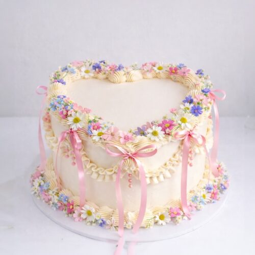 Vintage Cake with Flowers and Bows | Cake and All, Bellshill, Glasgow, North Lanarkshire