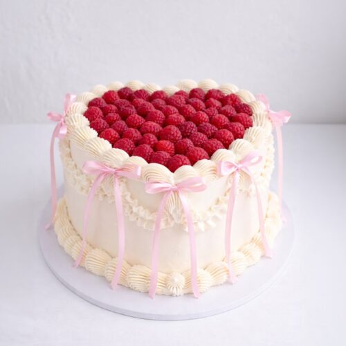 Vintage Cake with Raspberries and Bows | Cake and All, Bellshill, Glasgow, North Lanarkshire