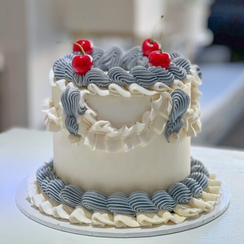 Elegant Vintage Cherry Cake – Bespoke Birthday Cake | Cake and All, Bellshill, Glasgow, North Lanarkshire