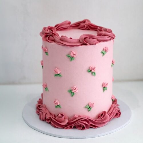 Vintage Flowers Cake – Elegant Birthday Cake | Cake and All, Bellshill, Glasgow, North Lanarkshire
