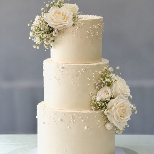 Asymmetric Garden wedding cake